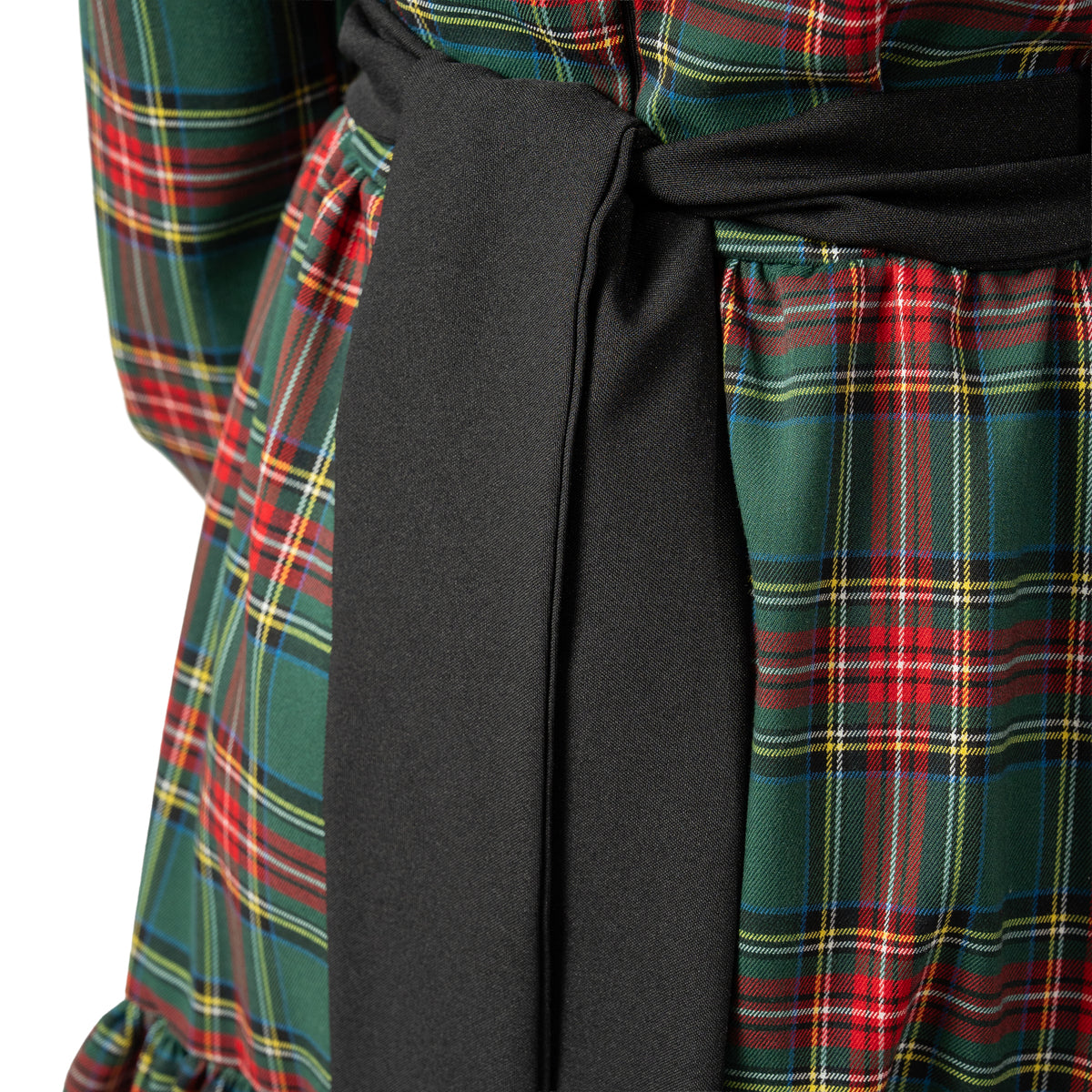 Vestitino fiocco in tartan fondo verde