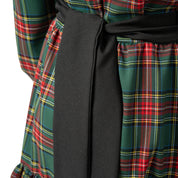 Vestitino fiocco in tartan fondo verde