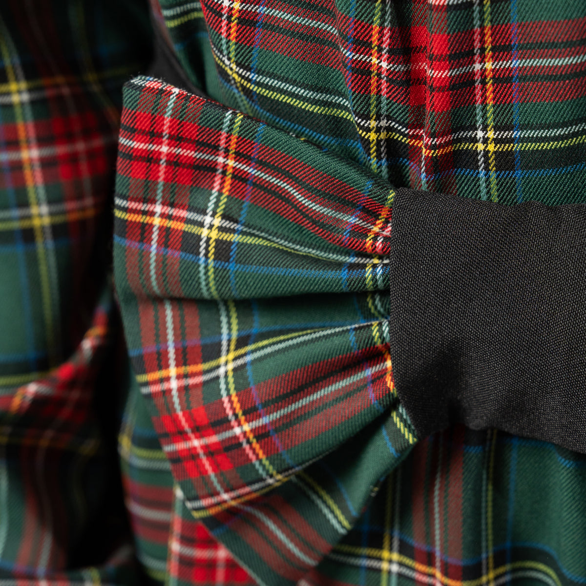 Vestitino fiocco in tartan fondo verde