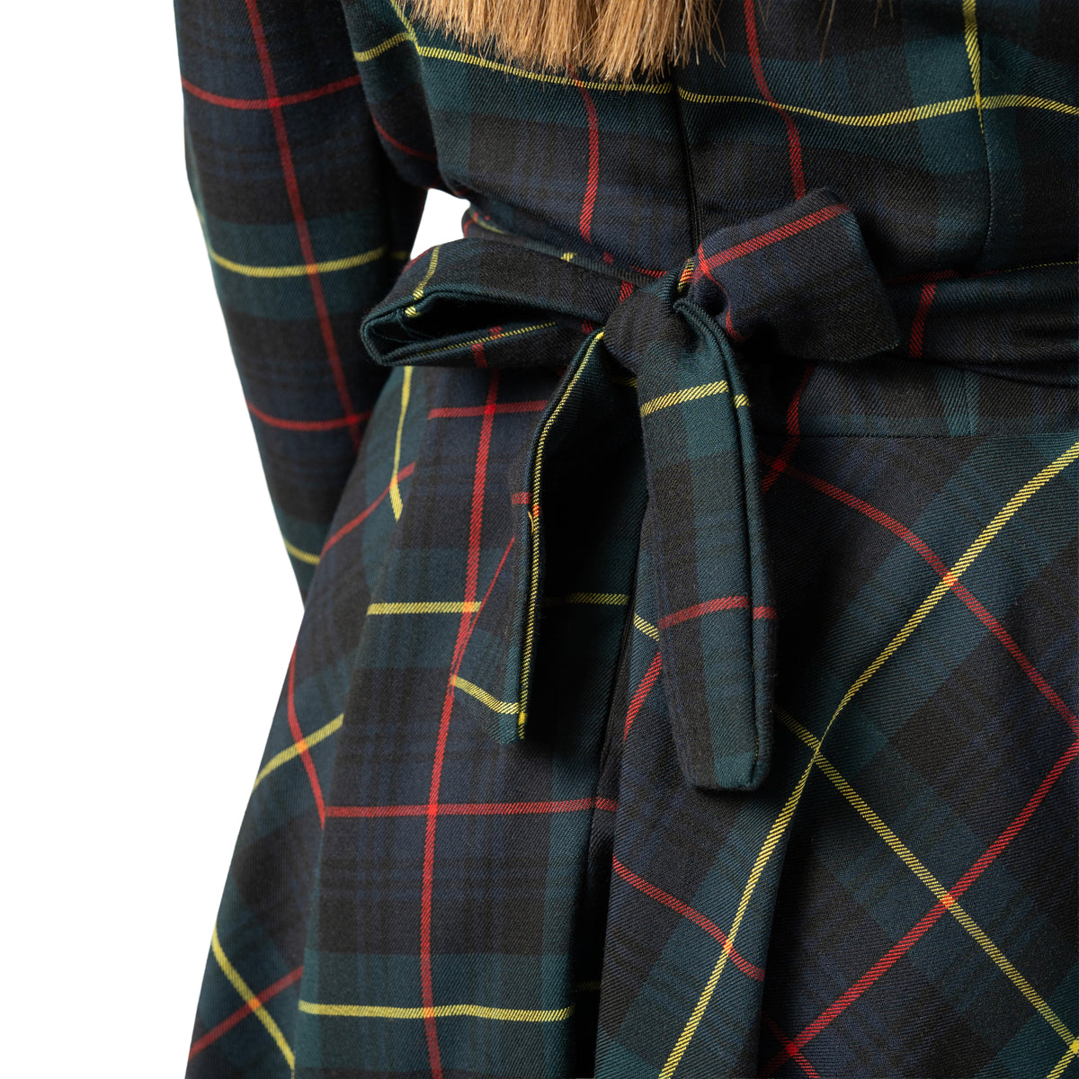 Vestitino ruota in tartan fondo blu