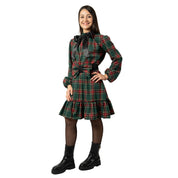 Vestitino fiocco in tartan fondo verde