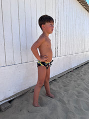 Costume slip bambino stampa siciliana - ruota e limoni