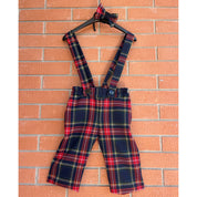 Pantalone in tartan scozzese fondo blu bambino