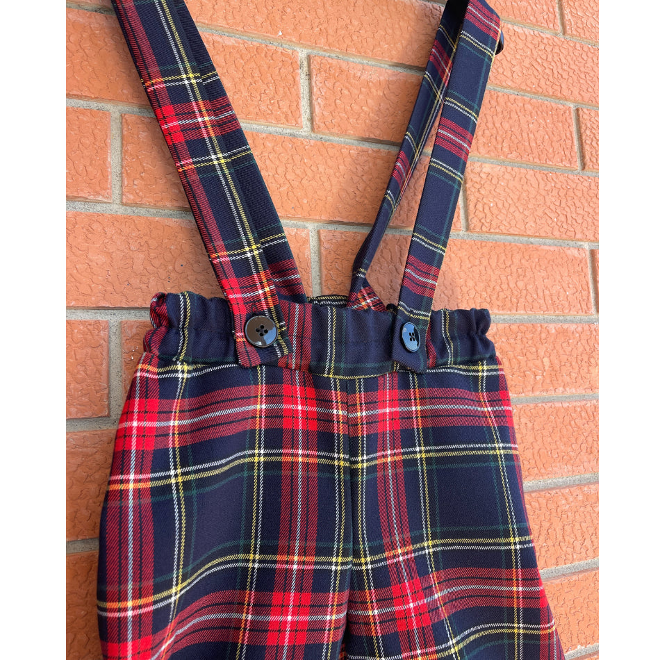 Pantalone in tartan scozzese fondo blu bambino