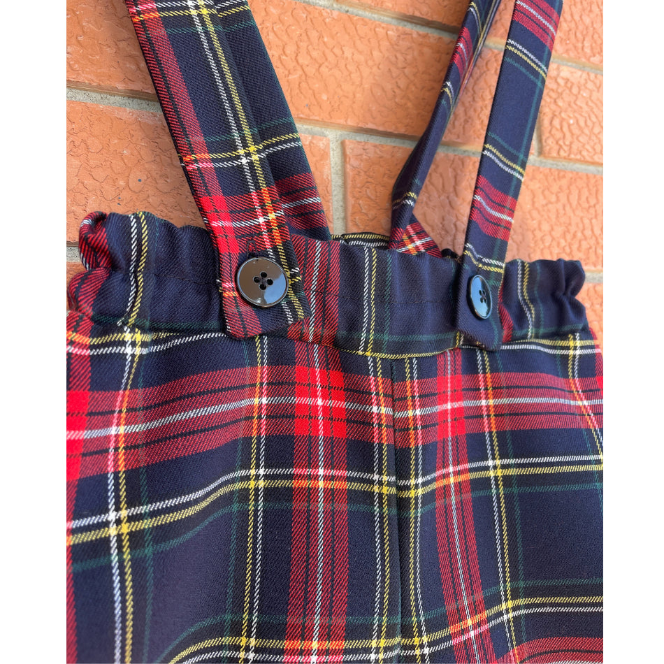 Pantalone in tartan scozzese fondo blu bambino