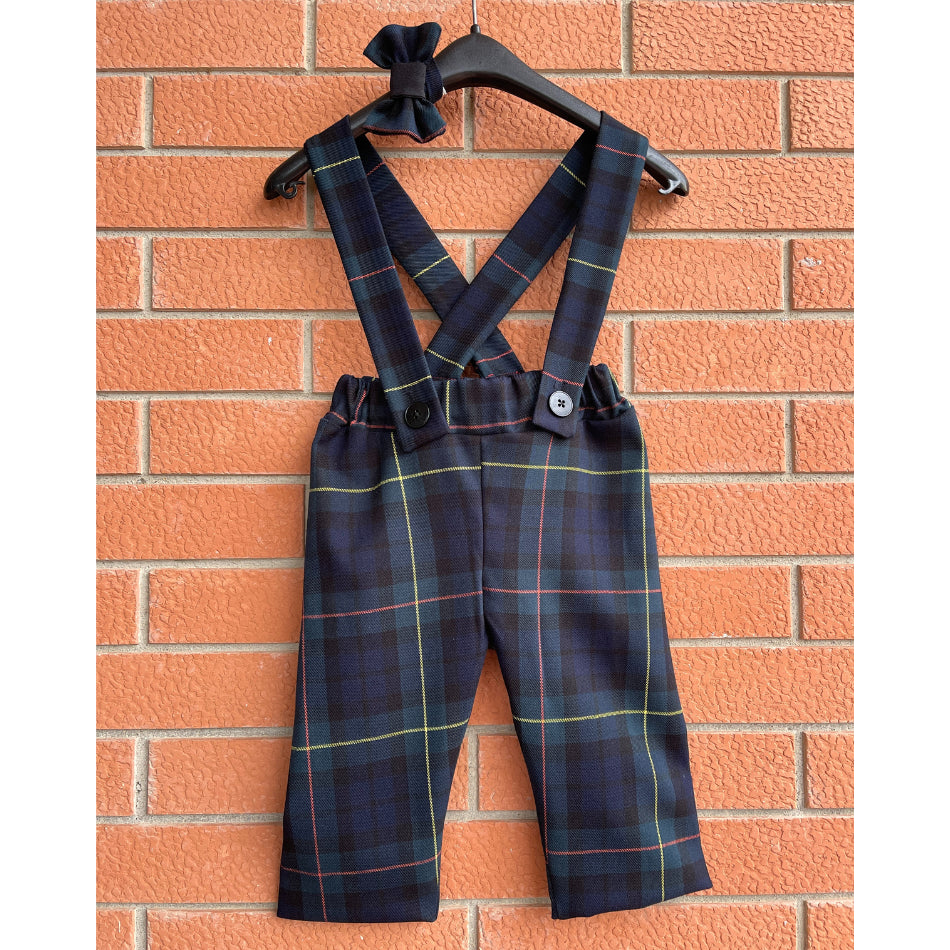 Pantalone in tartan scozzese blu bambino