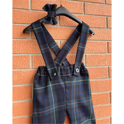 Pantalone in tartan scozzese blu bambino