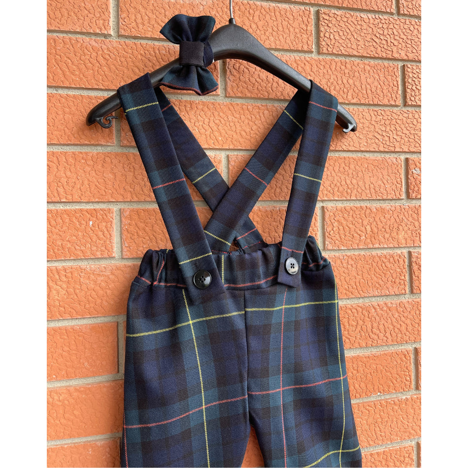 Pantalone in tartan scozzese blu bambino
