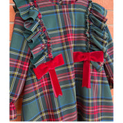 Vestitino in tartan fondo verde