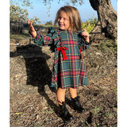 Vestitino in tartan fondo verde