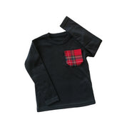 Maglione con taschino in tartan bambino