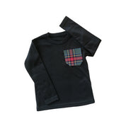 Maglione con taschino in tartan bambino