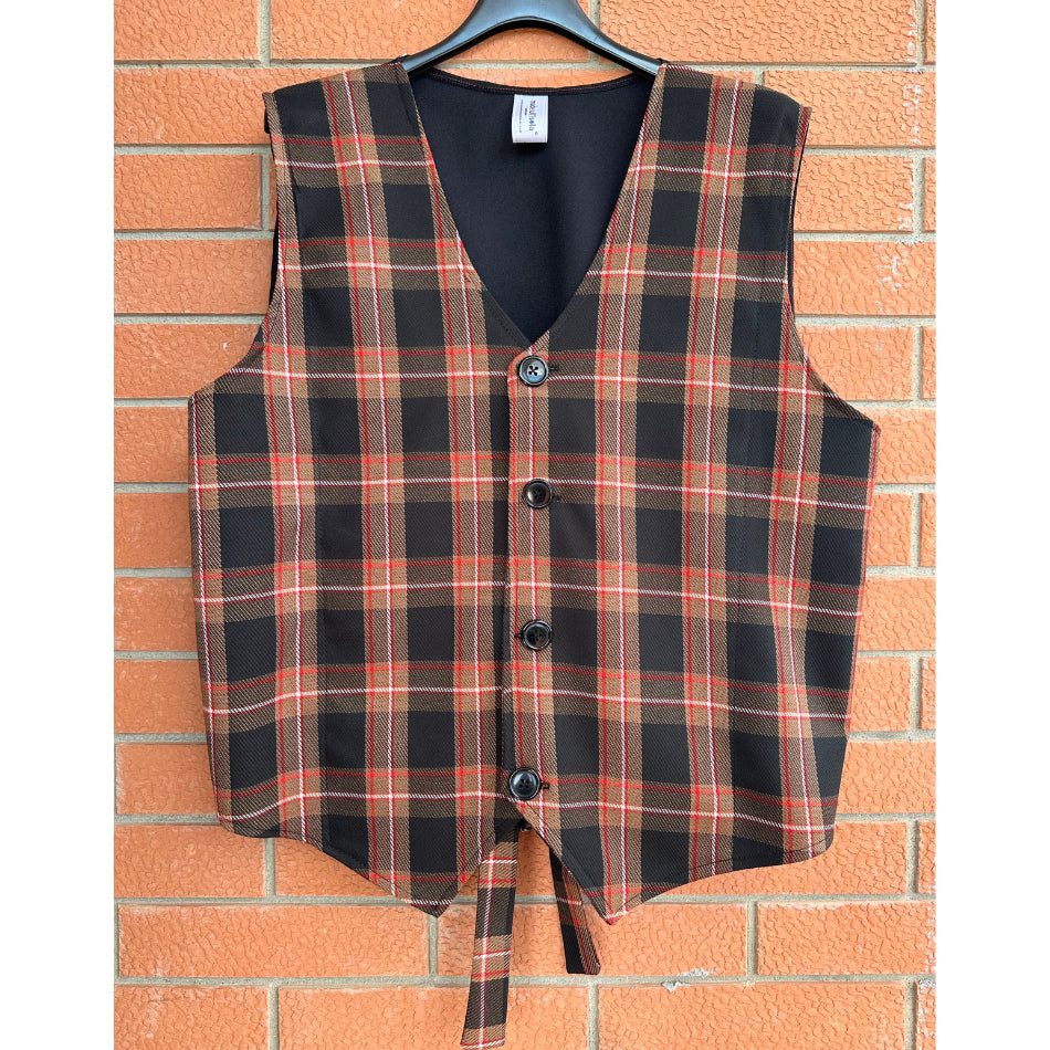 Gilet in tartan scozzese classico con papillon adulto