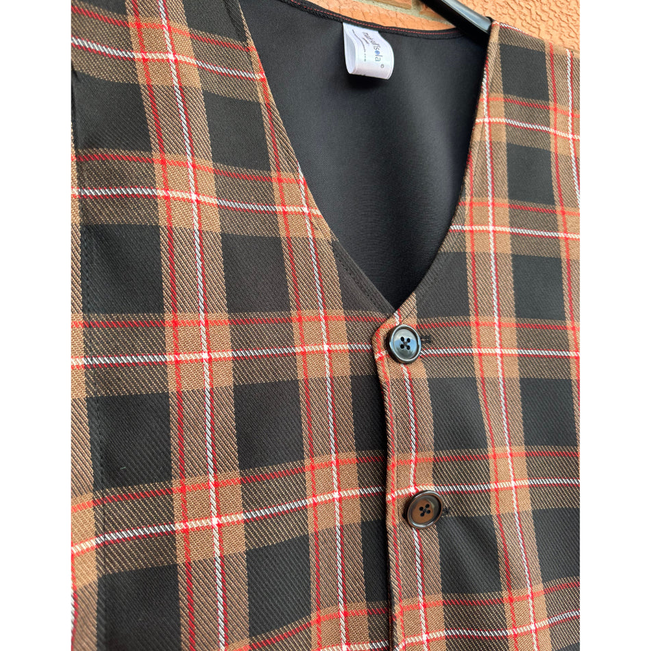 Gilet in tartan scozzese classico con papillon adulto