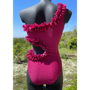 Monospalla ciliegio glitter donna