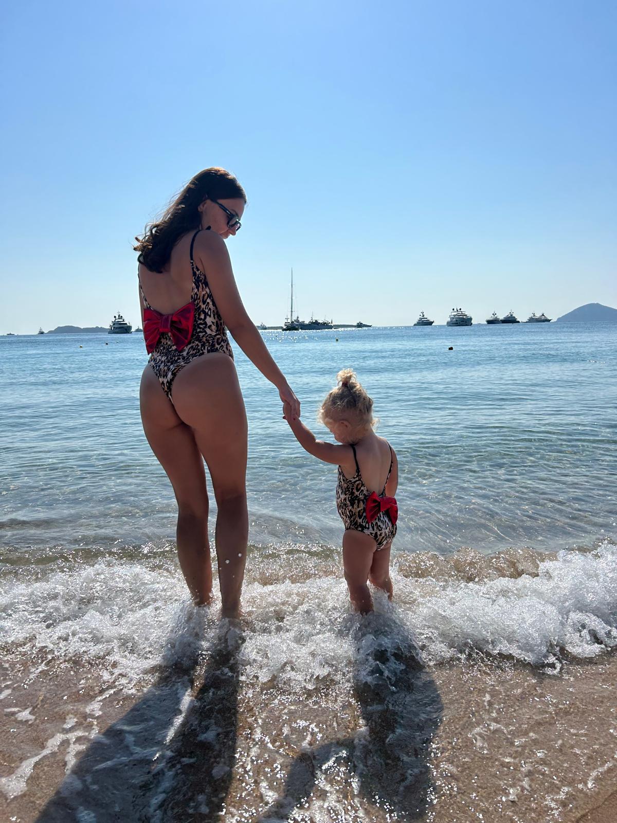 Intero fiocco leopardato donna