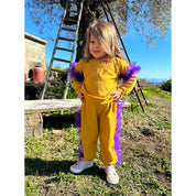 Tuta rouches senape bambina