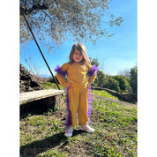 Tuta rouches senape bambina