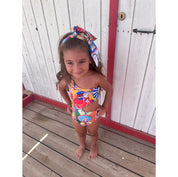 Trikini monospalla bambina stampa siciliana - Catania