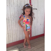 Trikini monospalla bambina stampa siciliana - Catania
