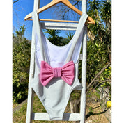 Intero fiocco bianco glitter donna