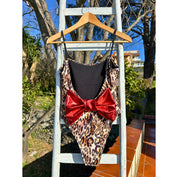 Women's leopard bow dress