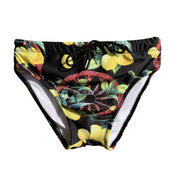 Men's Sicilian-print swim trunks - wheel and lemons