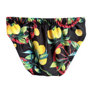 Men's Sicilian-print swim trunks - wheel and lemons
