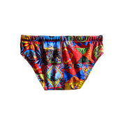 Sicilian print children's swimsuit briefs - figures