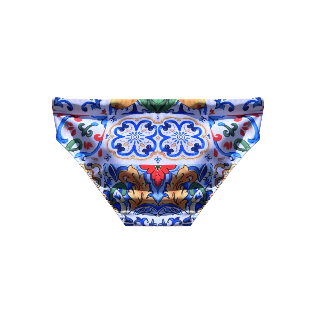 Costume slip bambino stampa siciliana - maiolica