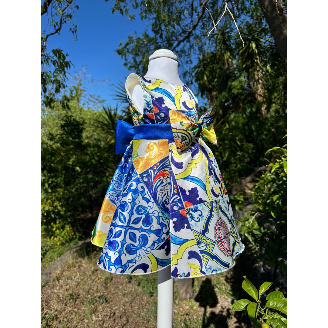 Vestitino sartoriale stampa siciliana maiolica