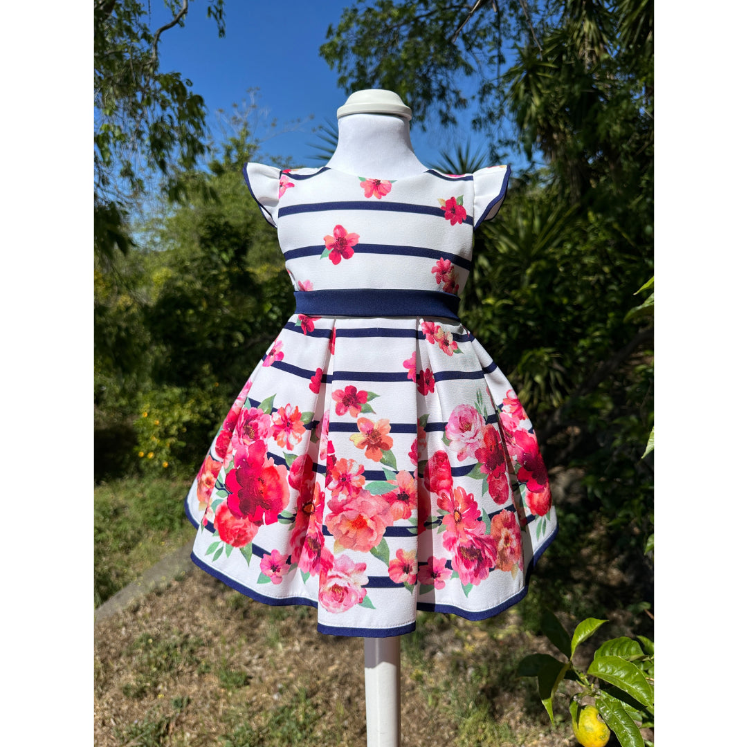 Vestitino sartoriale righe floreale