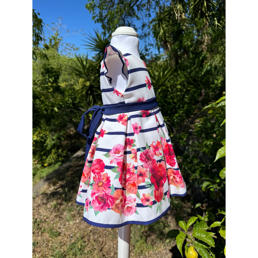 Vestitino sartoriale righe floreale