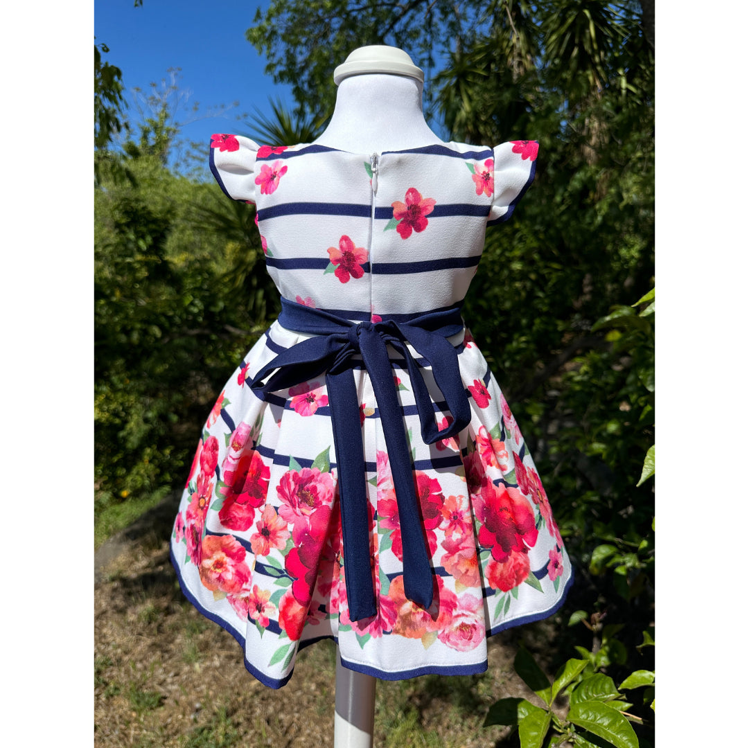 Vestitino sartoriale righe floreale