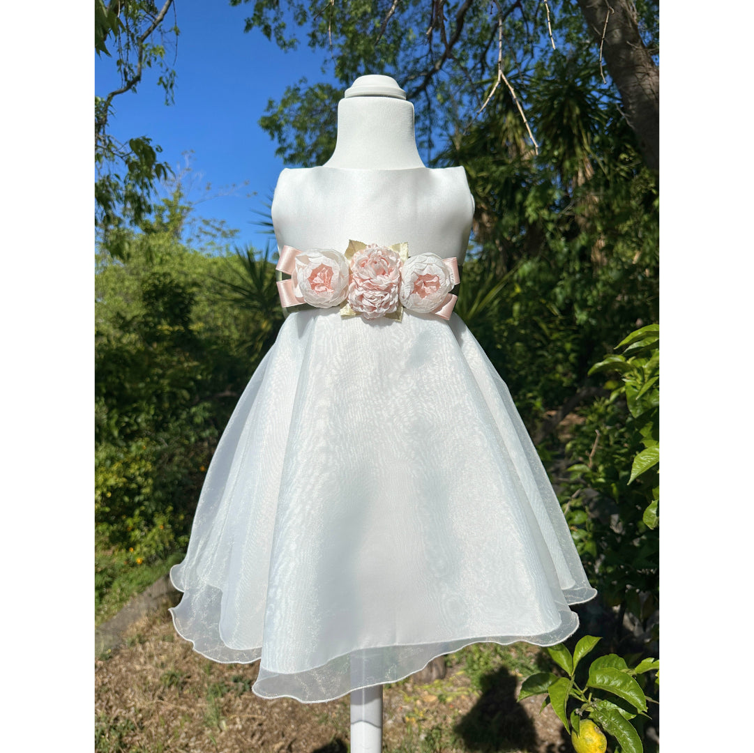 Organza and mikado bow tailored dress