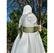 Organza and mikado bow tailored dress