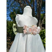 Organza and mikado bow tailored dress