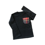 Maglione con taschino in tartan bambino