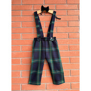 Pantalone in tartan scozzese blu e verde bambino
