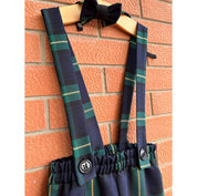 Pantalone in tartan scozzese blu e verde bambino