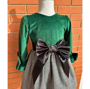 Vestitino velluto principe di Galles bambina