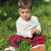 Children's tartan sweater and trousers
