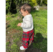 Children's tartan sweater and trousers
