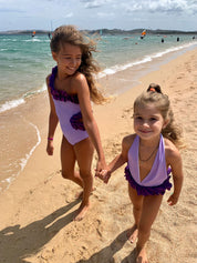 Monospalla lilla rouches glitter bambina