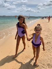 Monospalla lilla rouches glitter bambina