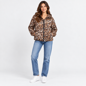 Leopard-print women's windbreaker