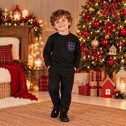 Children's tartan sweater with pocket