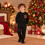 Children's tartan sweater with pocket