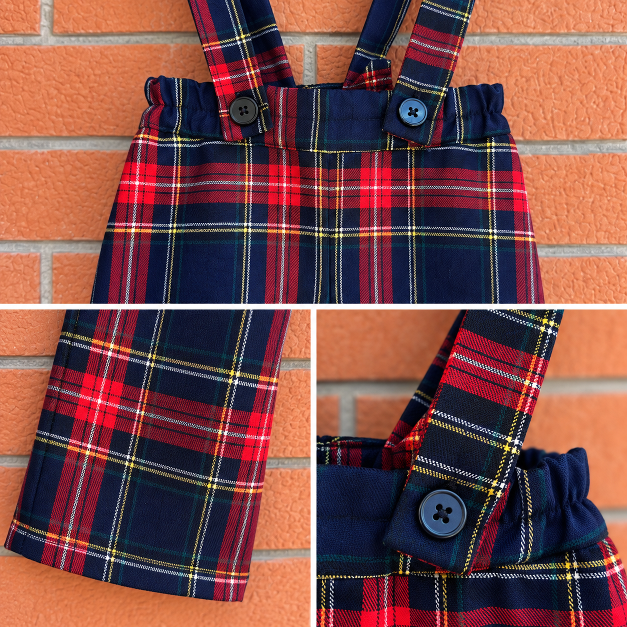 Children's blue tartan trousers