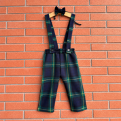 Pantalone in tartan scozzese blu e verde bambino